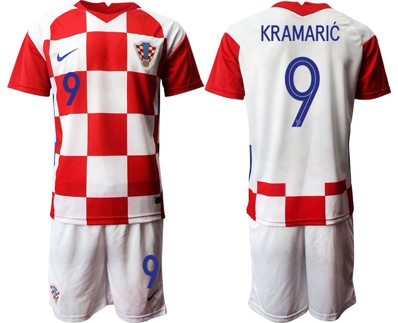 Cheap Men 2021 European Cup Croatia white home 9 Soccer Jerseys